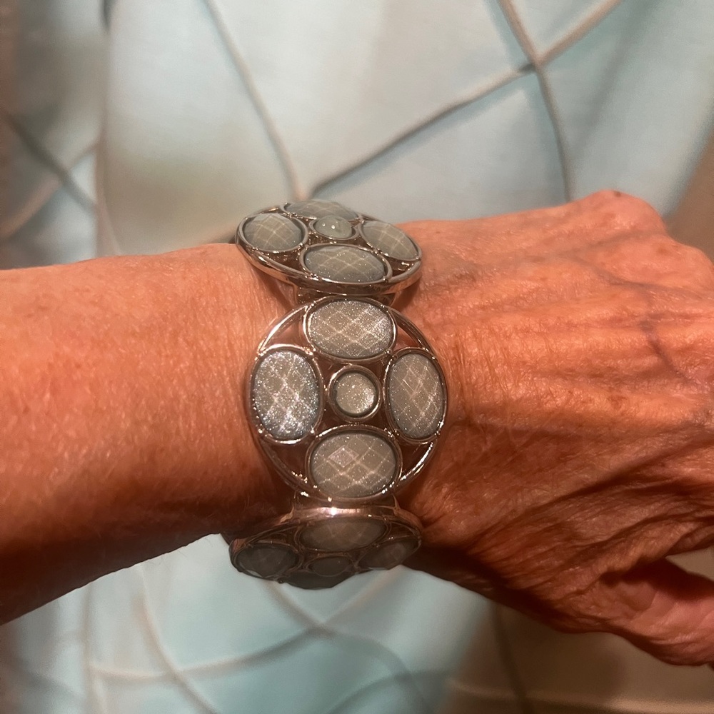 Source Unknown Silver and Gray Bracelet